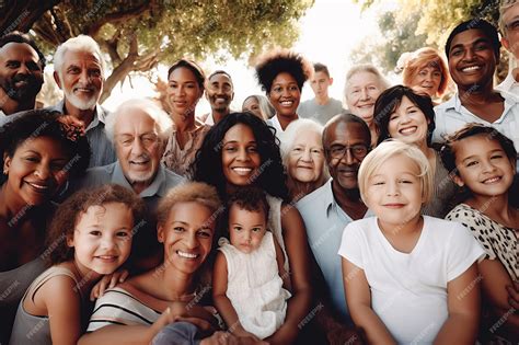 Premium Photo | Diverse Family Gathering Under Tree Outdoors