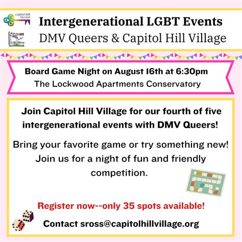 Intergenerational Board Game Night - Capital Pride Alliance