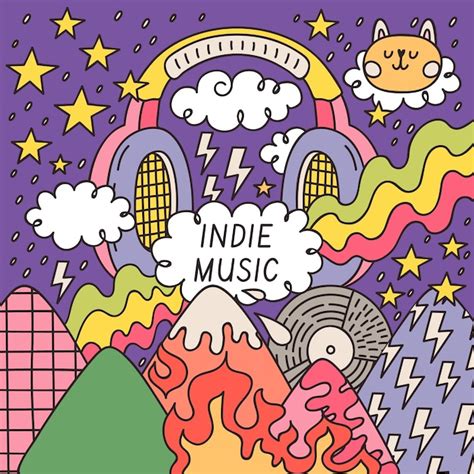 Free Vector | Hand drawn indie music illustration