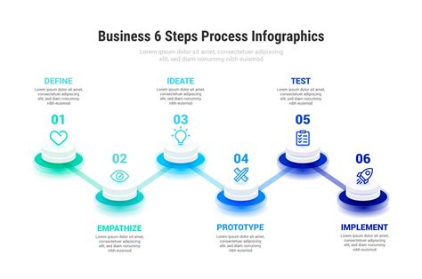 Business 6 Steps Process Infographics Graphic by INNNI · Creative Fabrica