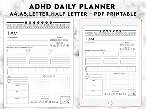 Adhd Daily Planner Template