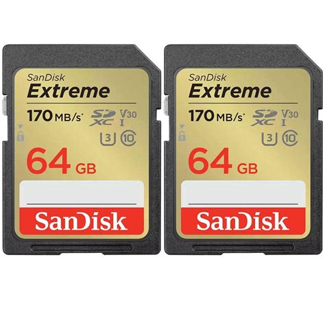 Sandisk Extreme SDXC Memory Card, 64GB, UHS-I (SDSDXV2-064G-ANCIN) - (2 ...