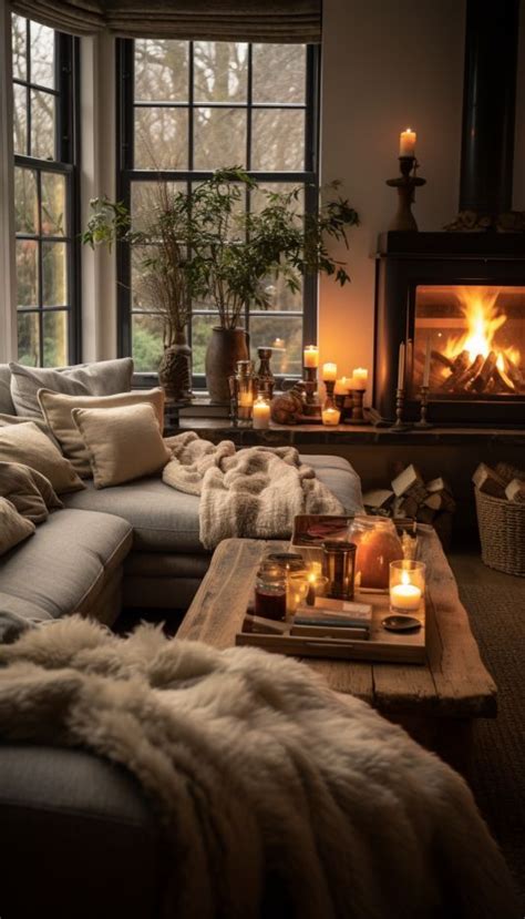 Cosy winter living room | Home interior design, Home living room, Cozy ...