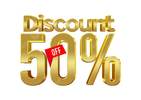 Discount 50 Percent Off Golden Color Vector, Discount 50 Percent Off ...