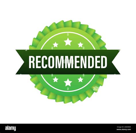 Recommend icon. White label recommended on green background. Vector ...