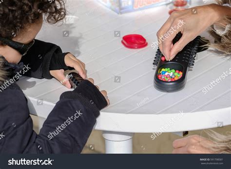 Happy Family Playing Board Game Outdoors Stock Photo 591798581 ...