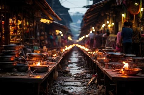 Premium AI Image | Bustling Market Scene in Bangkok