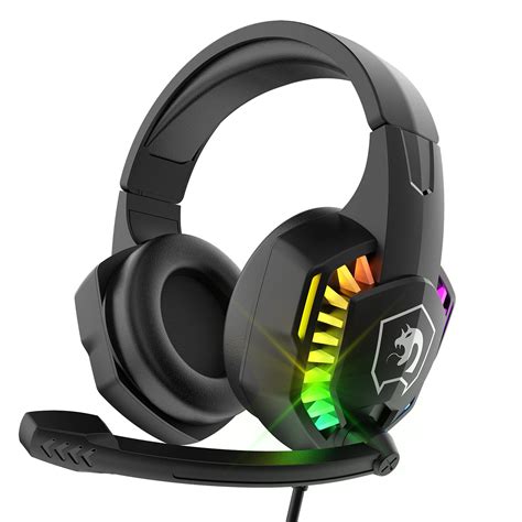 Buy Wired Gaming Headset with Rainbow RGB Backlight Retractable Noise ...
