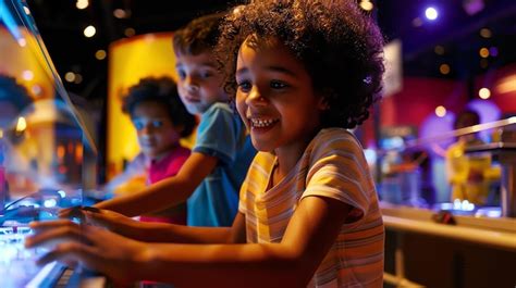 Premium Photo | Three happy children are playing video games in an ...