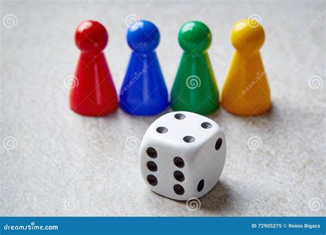 Colored Board Game Pieces on Stone Table Stock Image - Image of ...