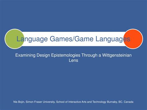 PPT - Language Games/Game Languages PowerPoint Presentation, free ...