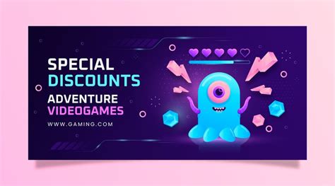 Free Vector | Gradient gaming offer sale banner template