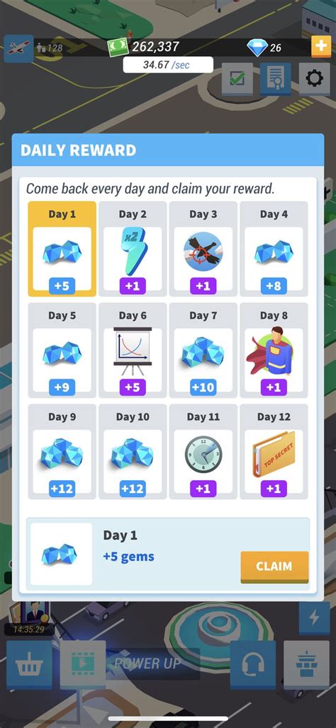 the daily reward screen is shown in this screenshot from the game ...