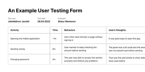 💻 User testing form example | Figma Community