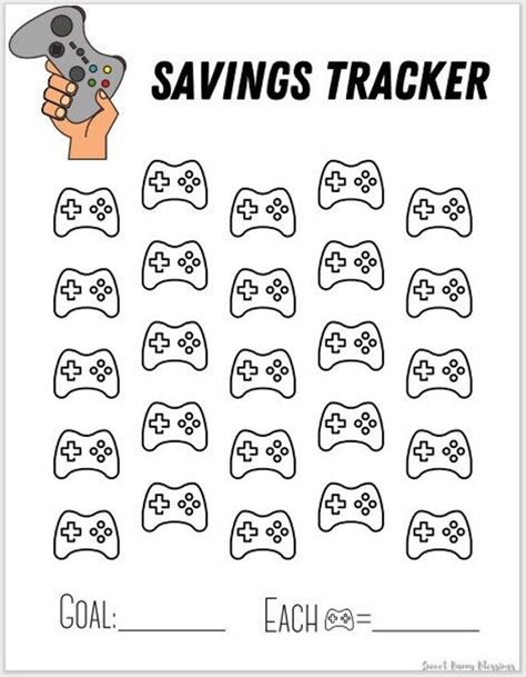Printable Kids Savings Tracker Video Game Theme Sinking - Etsy ...