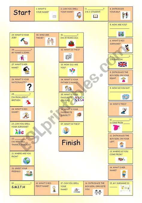 Beginners Board Game - ESL worksheet by coyote.chus