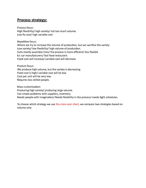 First session f2f - Process strategy: Process focus: High flexibility ...