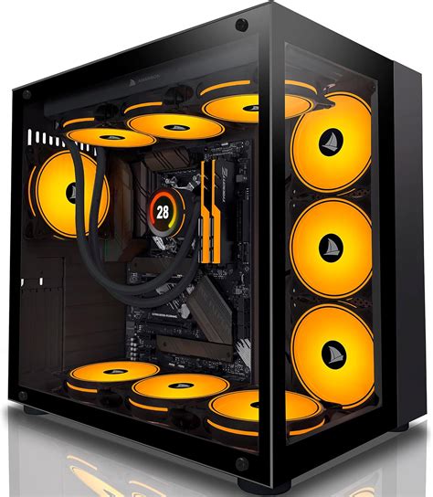 AMANSON PC Gehäuse- ATX Mid Tower Gehäuse aus gehärtetem Glas Gaming ...