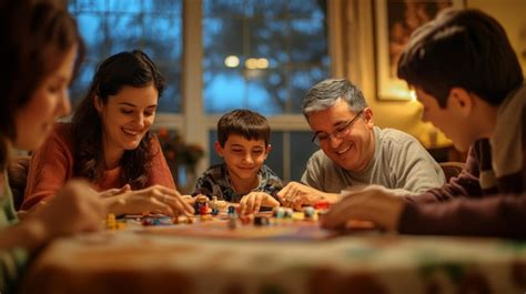 Family Playing a Board Game Together at Home | Premium AI-generated image