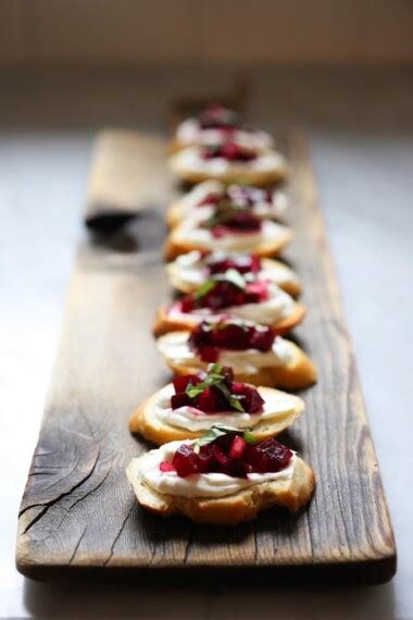 Beet Bruschetta with Goat Cheese and Basil | Feasting At Home