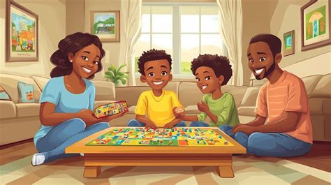 Happy Family Playing Board Game Together at Home | Premium AI-generated ...