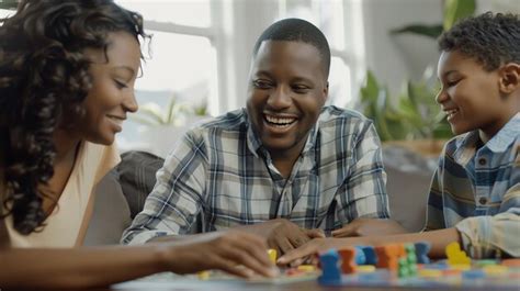 A family is playing a board game and laughing together | Premium AI ...