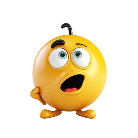 Confused Emoji 3d Illustration, Yellow, Minimalist, Simple PNG ...