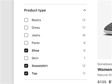 Storefront filtering UX guidelines