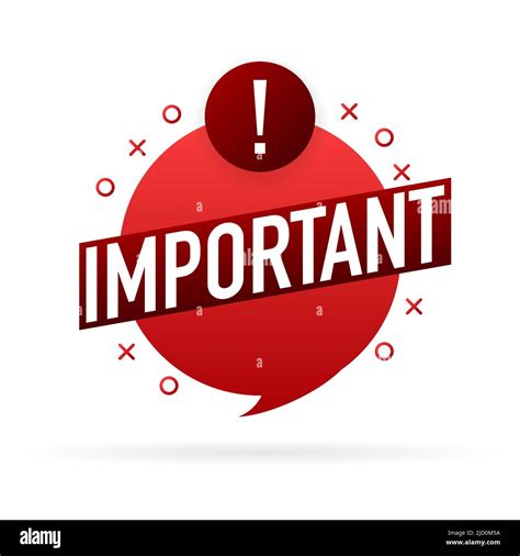 Important red banner in flat style on white background. Vector ...