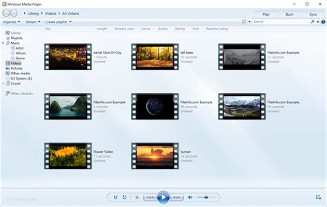 Microsoft Windows Media Player 12 - Supported File Formats