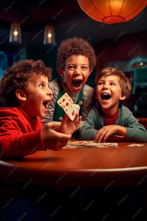 Premium Photo | Kids playing a card game together AI generative