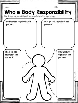 Responsibility Worksheet Set of 12 - Classful