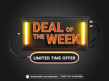 Premium PSD | Neon signs style week special offer with limited in time ...