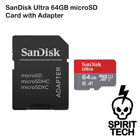 64GB SanDisk Ultra microSD Card with Adapter - Spirit Tech