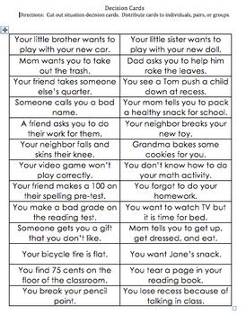 Making Smart Choices Making Decisions Activity Game by Holly Murray