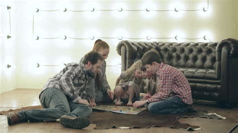 Happy Family Playing Board Game. Stock Footage - Video of board ...
