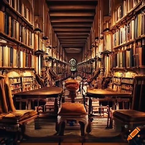 Image of a vast library filled with books on Craiyon