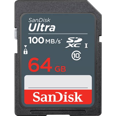 SanDisk 64GB Ultra SDXC UHS-I Memory Card SDSDUNR-064G-GN3IN B&H