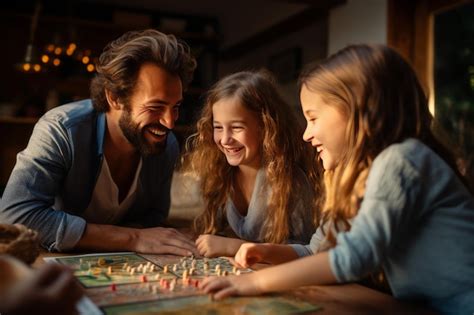 Premium Photo | Family Playing Board Games And Laughing Together ...