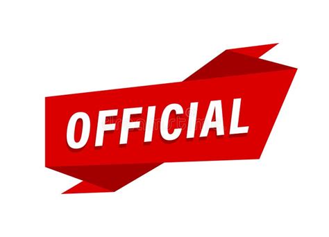 Official Written, Red Flat Banner Official Stock Vector - Illustration ...