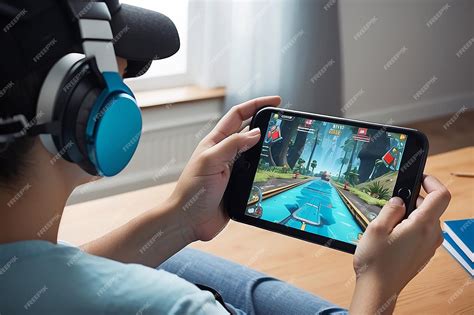 Premium Photo | Person playing 3d video games on device