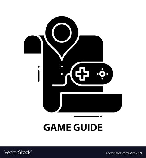 Game guide icon black sign with editable Vector Image