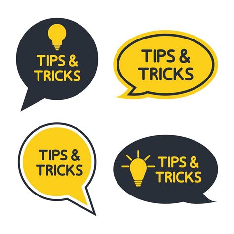 Tips and tricks, helpful tips, tooltip, hint for website. Set of tricks ...