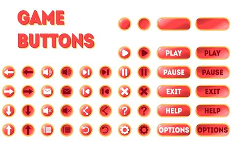 Premium Vector | Cartoon buttons. colorful video game ui elements.