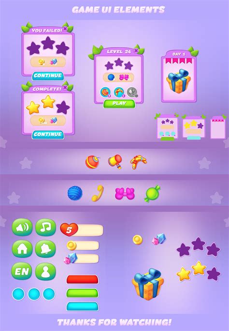 Game UI elements on Behance