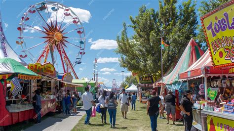 Premium Photo | A fair with a crowd of people walking and a fair called ...