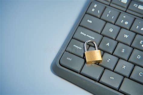 Internet Network Security Concept. Closed Padlock on a Keyboard. Online ...