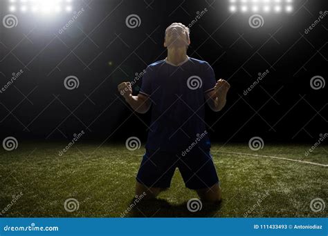 Soccer Player Celebrates after a Win Stock Image - Image of victory ...