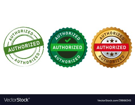 Authorized stamp logo sign sticker watermark Vector Image