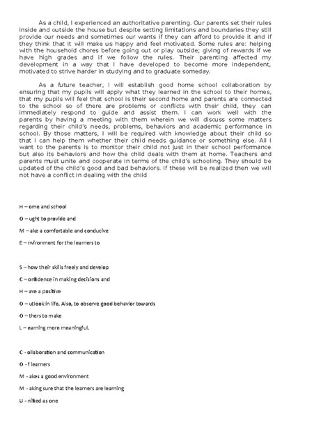 As a child - Our parents set their rules inside and outside the house ...